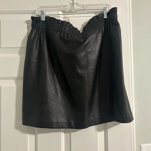 Loft Black faux leather skirt